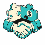 M&A e avaliação DCF em ícones